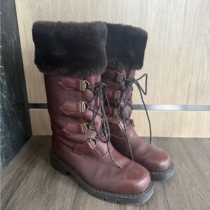 vintage burgundy leather Sorel Kaufman winter boots (fits size 6-7) 🍷